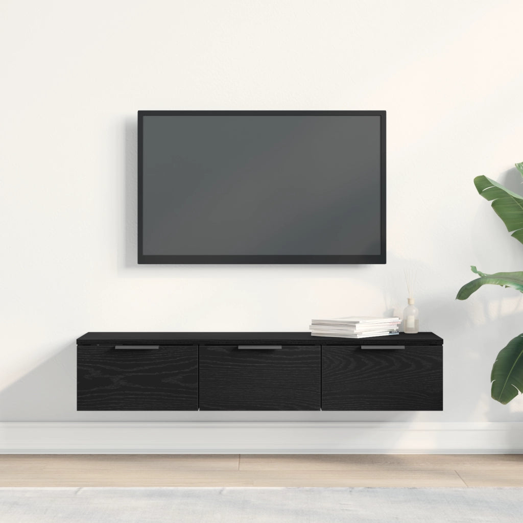 Armadio da parete in rovere nero 102x30x20 cm realizzato in legno ingegnerizzato