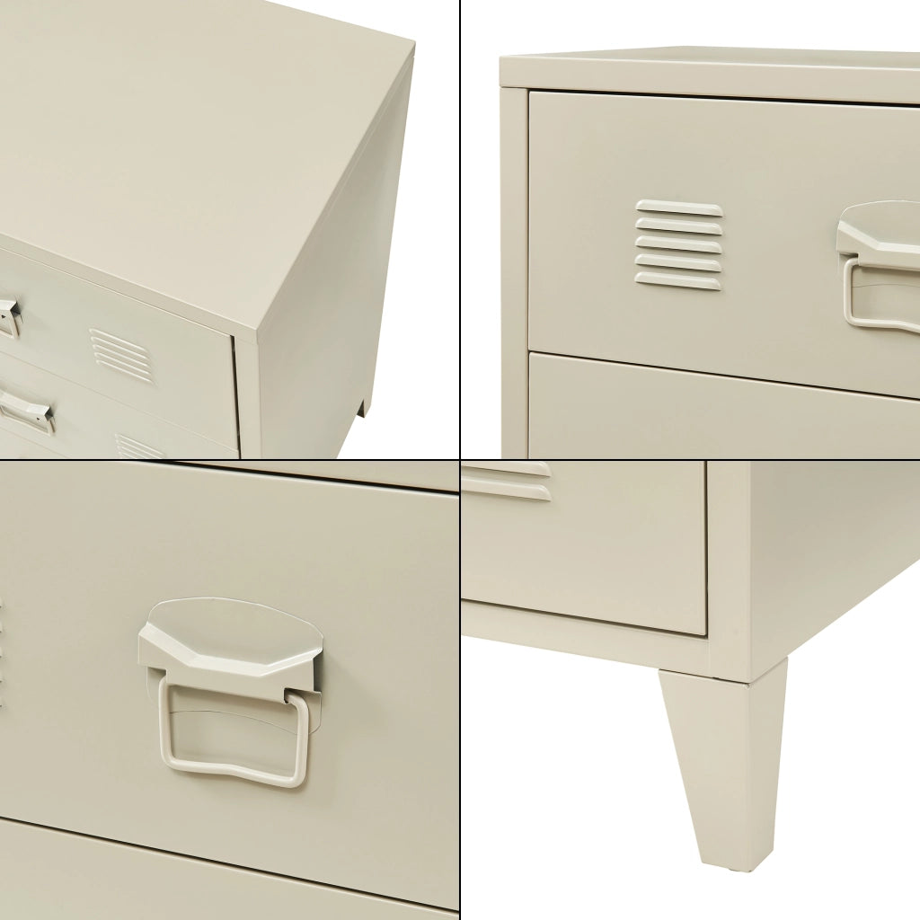 Cassettiera Hämeenlinna Comò in Acciaio con 3 Cassetti 72 x 60 x 40 cm color Cammello [en.casa]