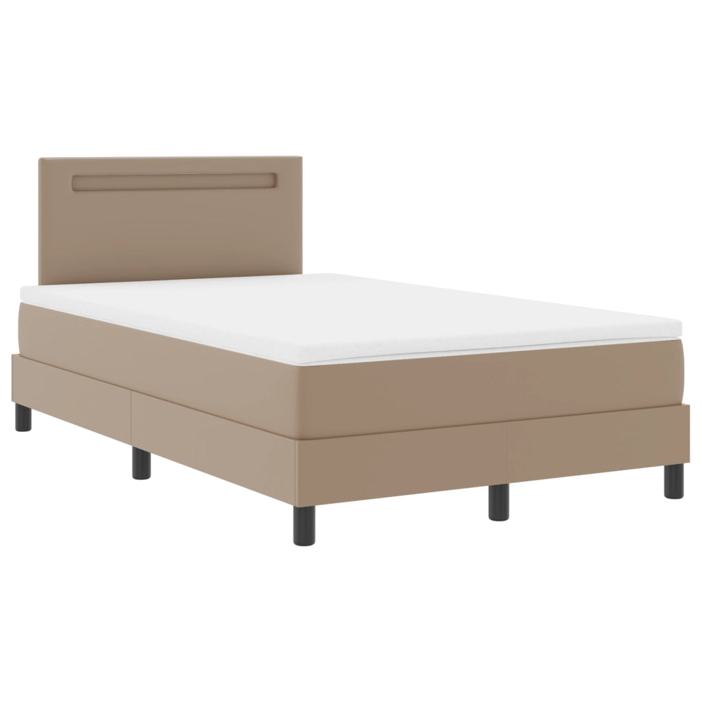 Letto a Rete con Materasso Cappuccino 120x200 cm Pelle Sintetica