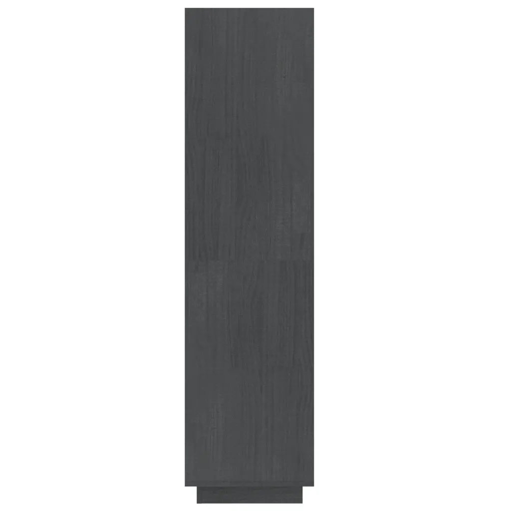 Libreria/Divisorio Grigio 60x35x135cm in Legno Massello di Pino 810871