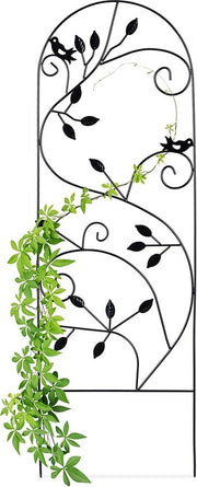 Supporto per piante in metallo da giardino 120 x 40 cm - Robusto e nero
