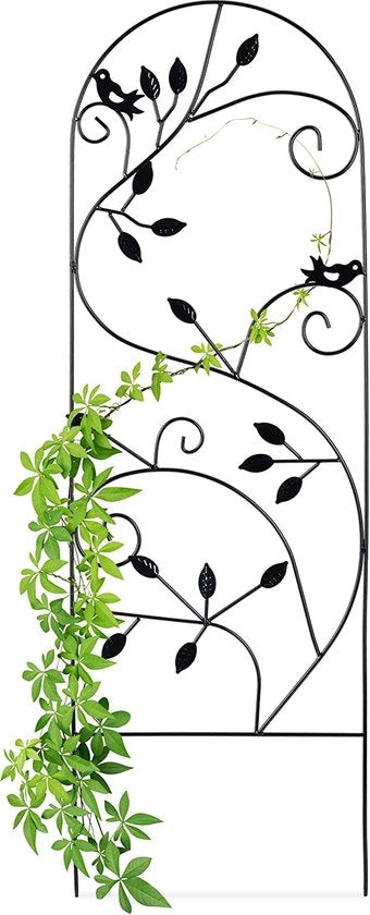 Supporto per piante in metallo da giardino 120 x 40 cm - Robusto e nero