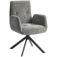 Poltrona, Sedia da accentuare, design moderno, girevole, fino a 120 kg, Grigio Scuro