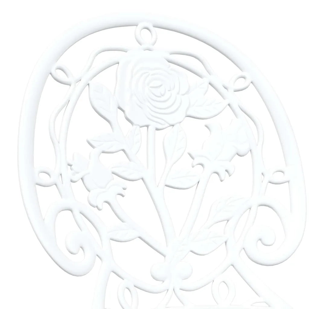 Set Bistro da Giardino 3 pcs Bianco Alluminio 42002388