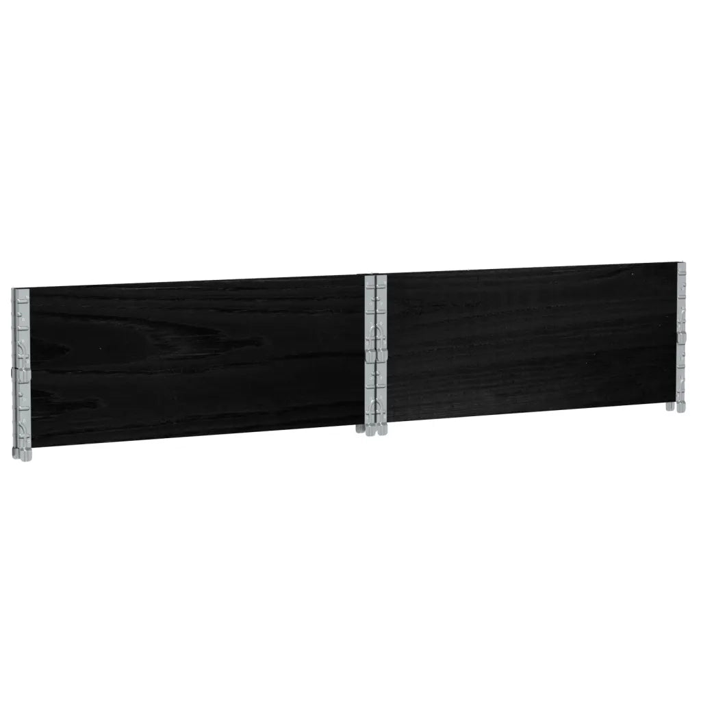 Paretali per Pallet 2 pz Neri 100x100cm Legno Massello di Pino CFW4492596