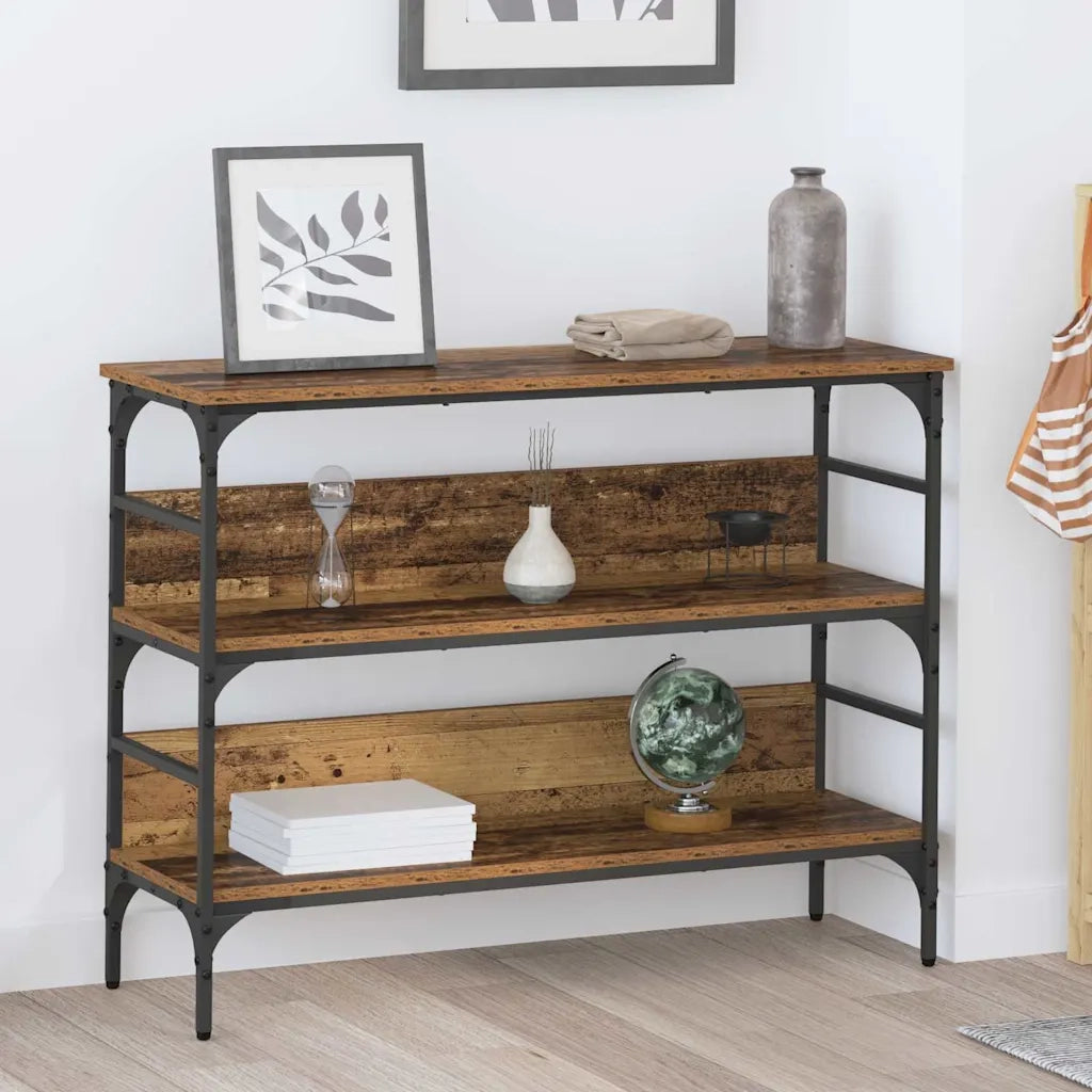 Tavolo consolle con lo scaffale Legno vecchio 100 x 32 x 75 cm 883553