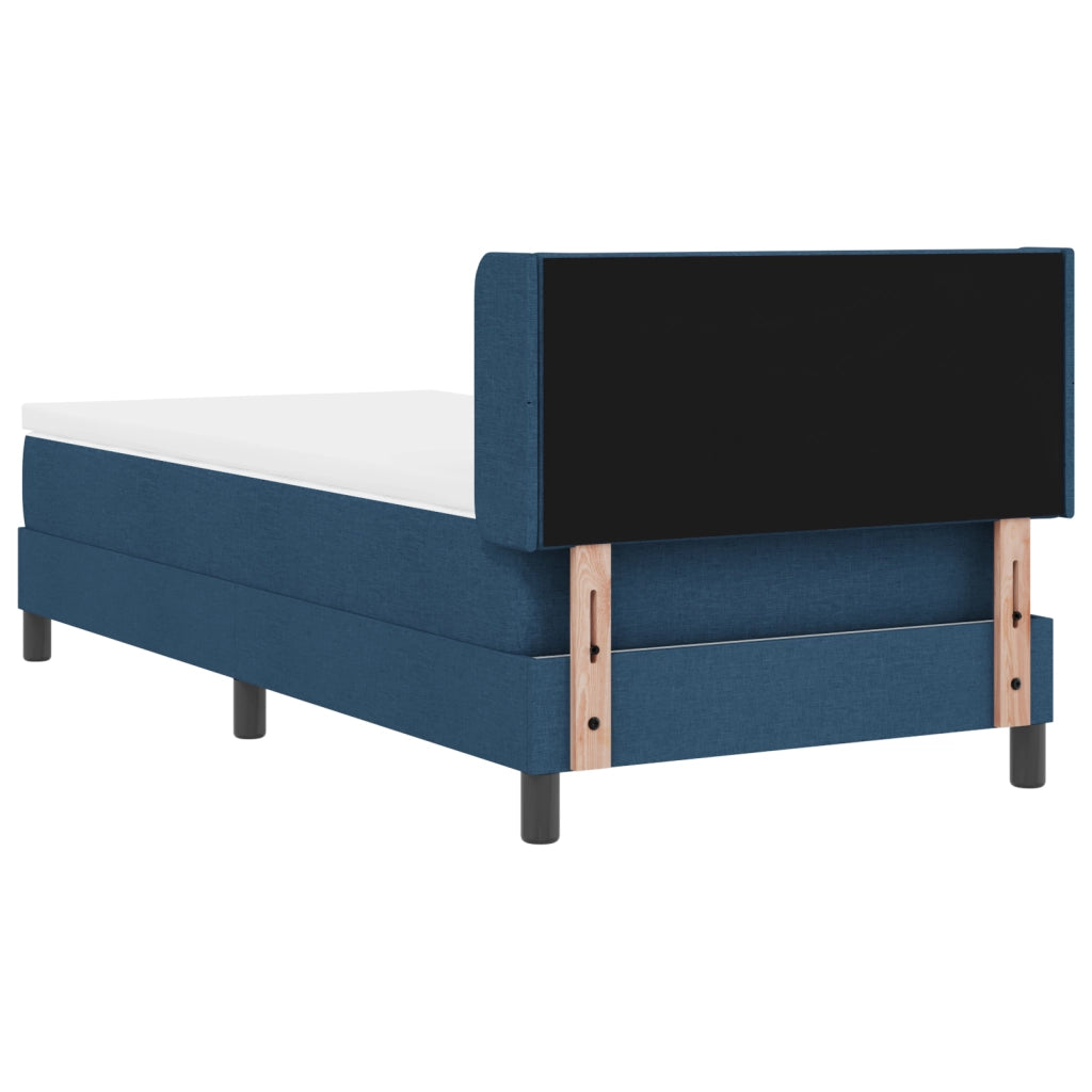 Letto con Box Spring e Materasso Blu 100x200 cm Tessuto