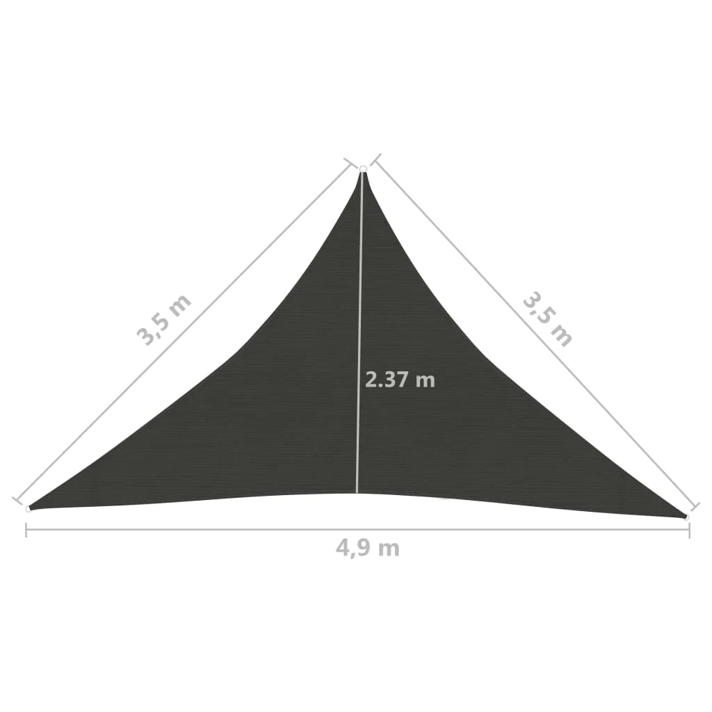 Vela ombreggiante/ombrellone 160 g/m² antracite 3,5 x 3,5 x 4,9 m HDPE 02_0008914