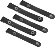 Cavo stropicciatore in pelle per l'organizzazione di 100 x 15 mm, nero, 5 pezzi.