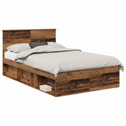 Letto matrimoniale | Letto per adulti | Struttura del letto con testiera Legno vecchio 120 x 200 cm