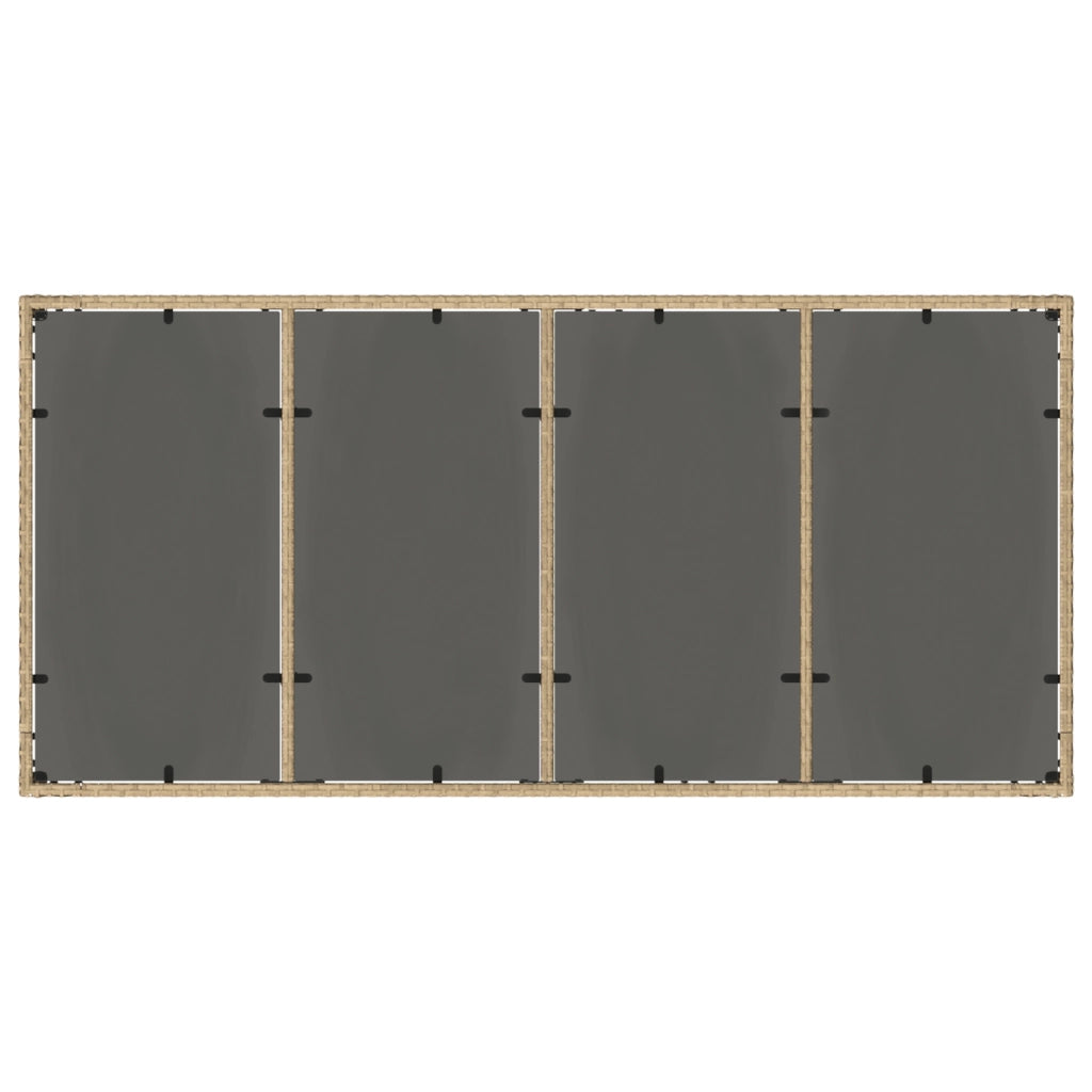 Set da Pranzo da Giardino 7 Pezzi con Cuscini Beige in Polyrattan