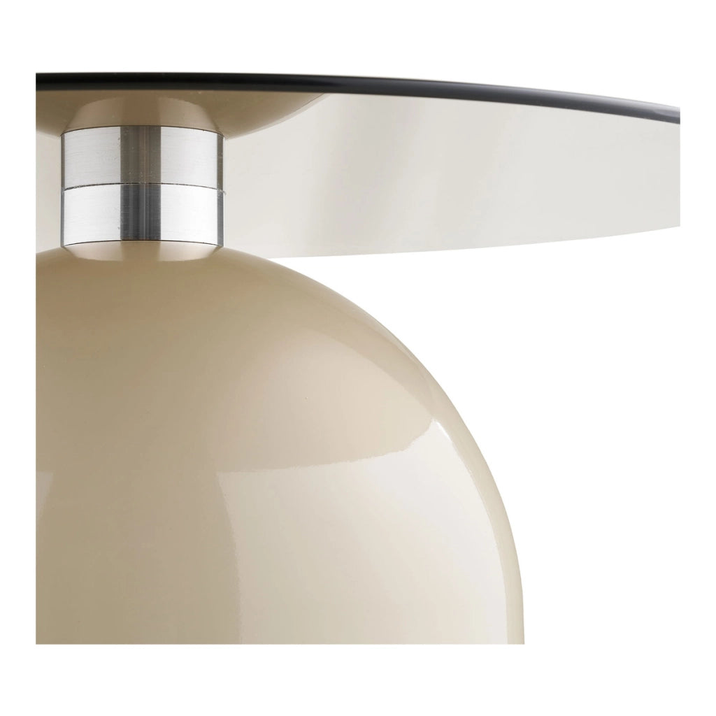 Tavolino Ravello, Beige, Vetro, 70x70x33 cm