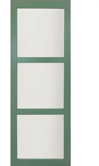 Porta scorrevole in Verde Cappotto Ral 6021 -Vetro 3 vetri H204 x L73