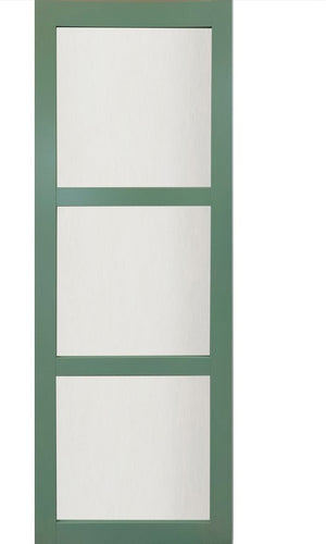 Porta scorrevole in Verde Cappotto Ral 6021 -Vetro 3 vetri H204 x L83