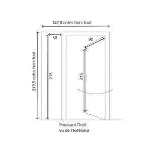 Porta d'ingresso a gradini in legno 'Vauban' Dimensioni 215 X 140 Spinta a destra (Dimensioni tabella) senza maniglia