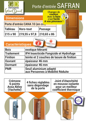 Porta d'ingresso Modello Zafferano Dimensioni 215 X 90 Spinta a sinistra