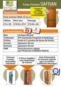 Porta d'ingresso Modello Zafferano Dimensioni 215X90 Destra Pousant