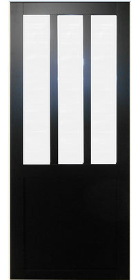 Porta Scorrevole Officina Vetro satinato nero H204 x L73