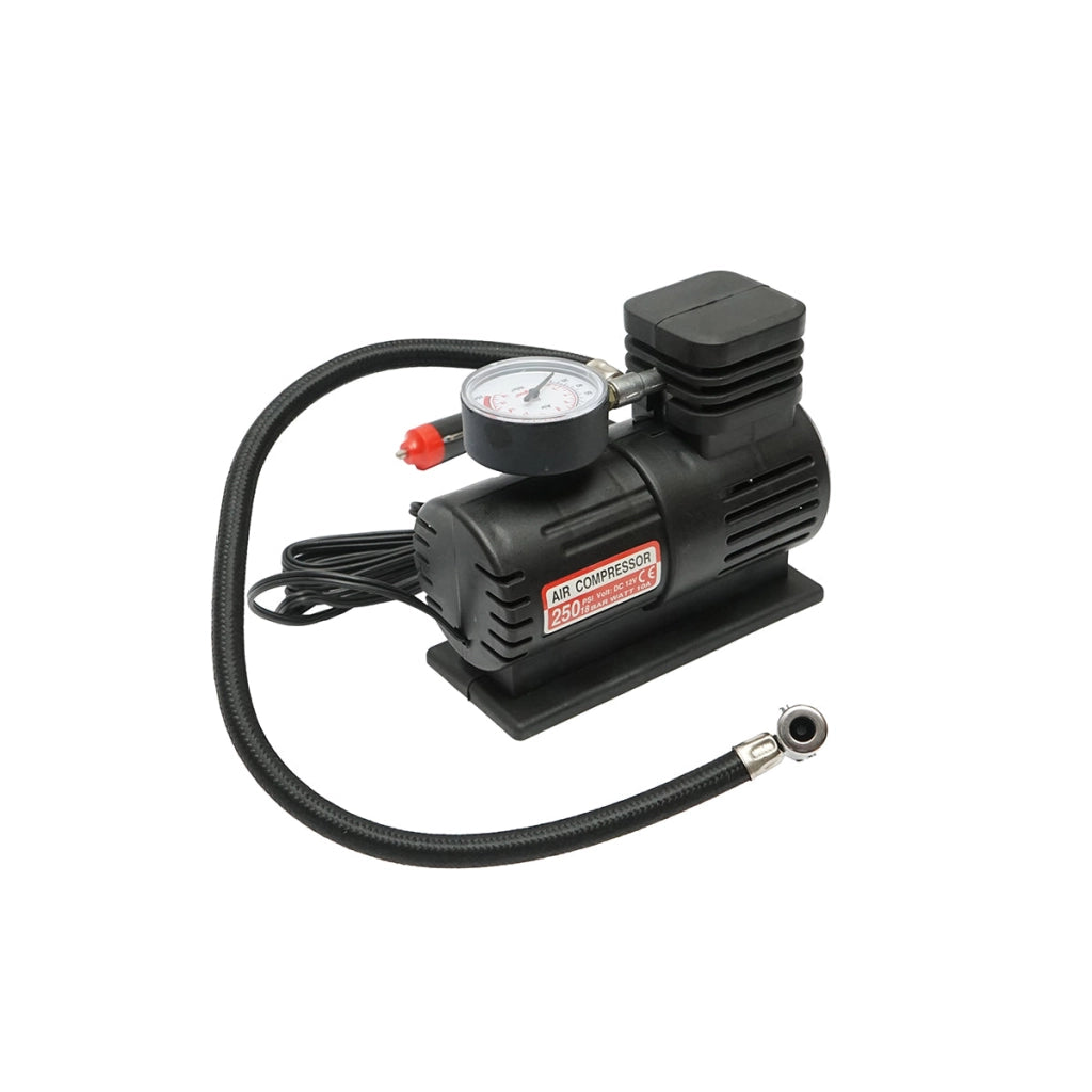 Compressore d’aria per gonfiaggio gomme 12V 250 PSI, cavo 2,8 m per presa accendisigari auto Breckner Germany