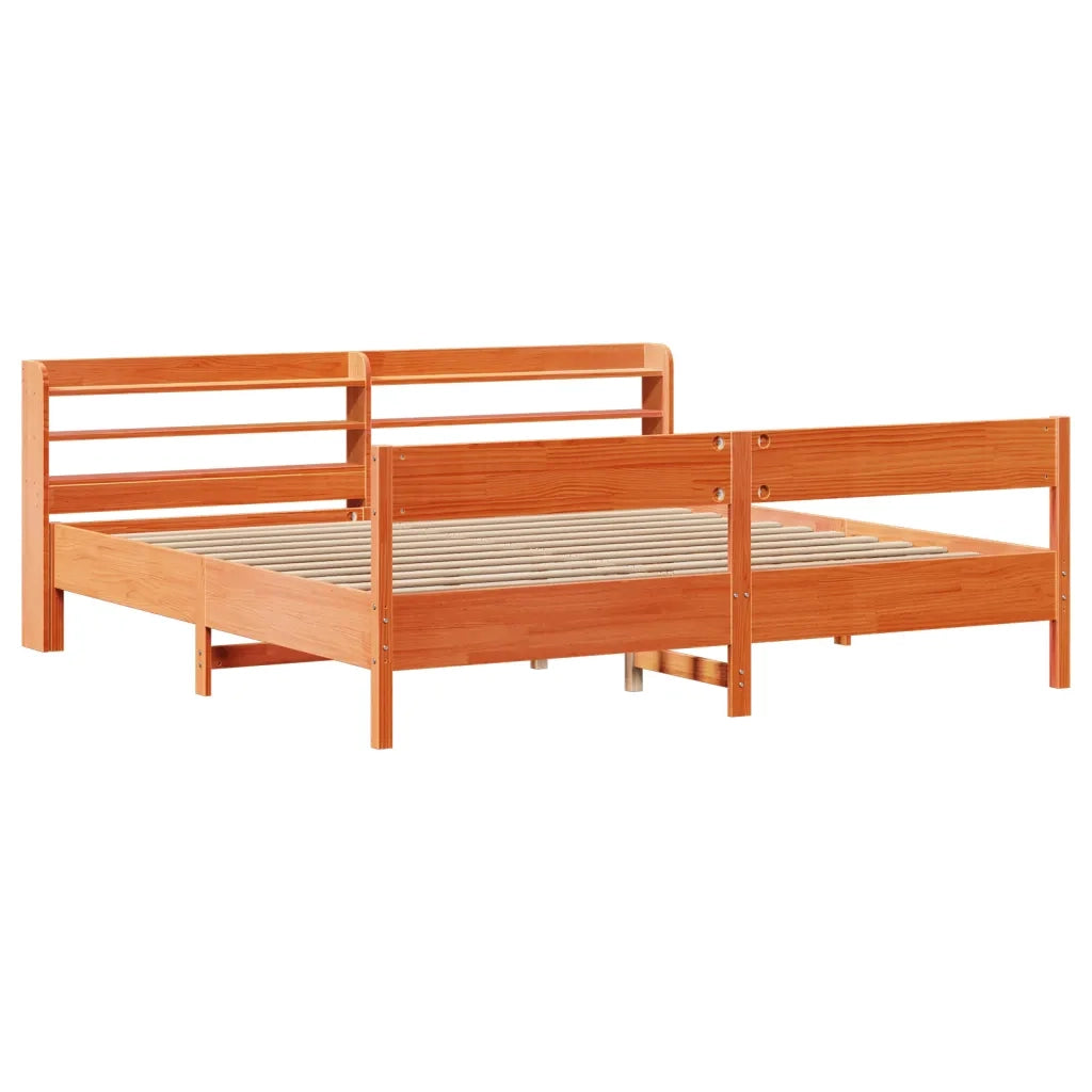 Letto senza Materasso Marrone Cera 180x200 cm in Legno di Pino 3306920