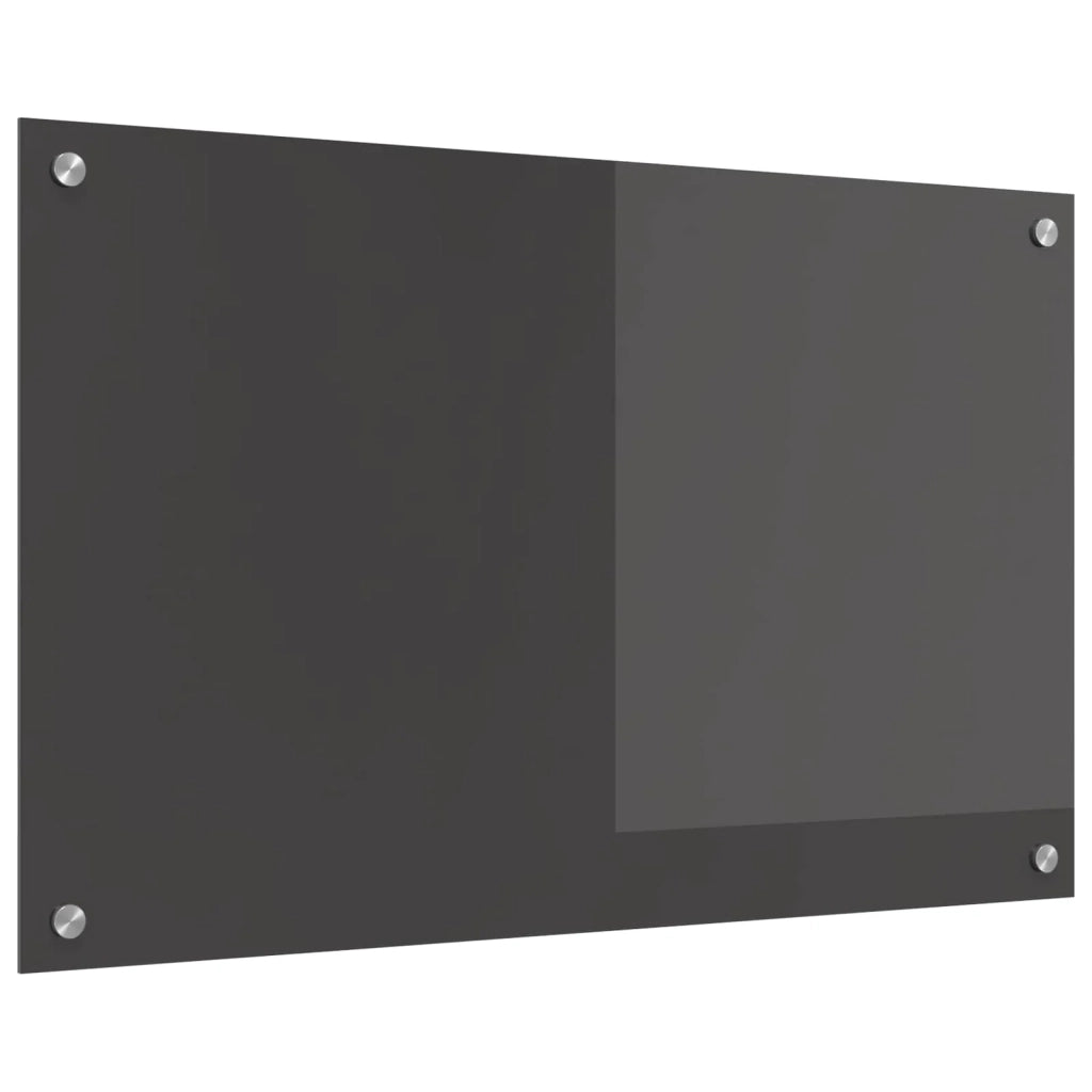 Paraschizzi moderno per cucina 80 x 50 cm resistente al calore design elegante in vetro temperato grigio scuro 02_0058451
