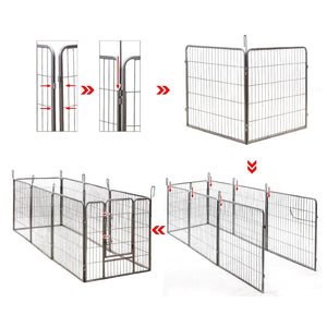 Gabbia per cani e cuccioli 163 x 163 cm Grigio 3712022