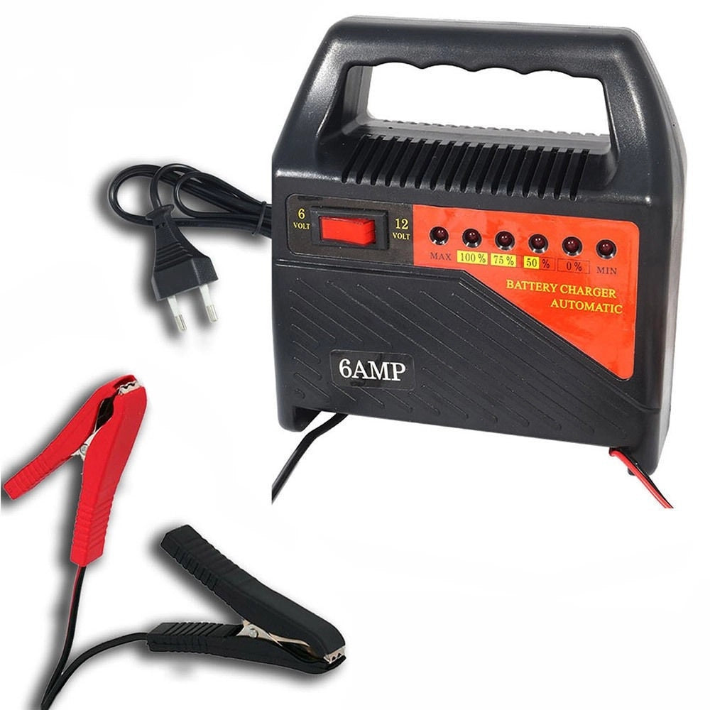 Trade Shop - Caricabatterie Professionale 6v 12v Auto Moto Camper Barca 6a Caricabatteria -