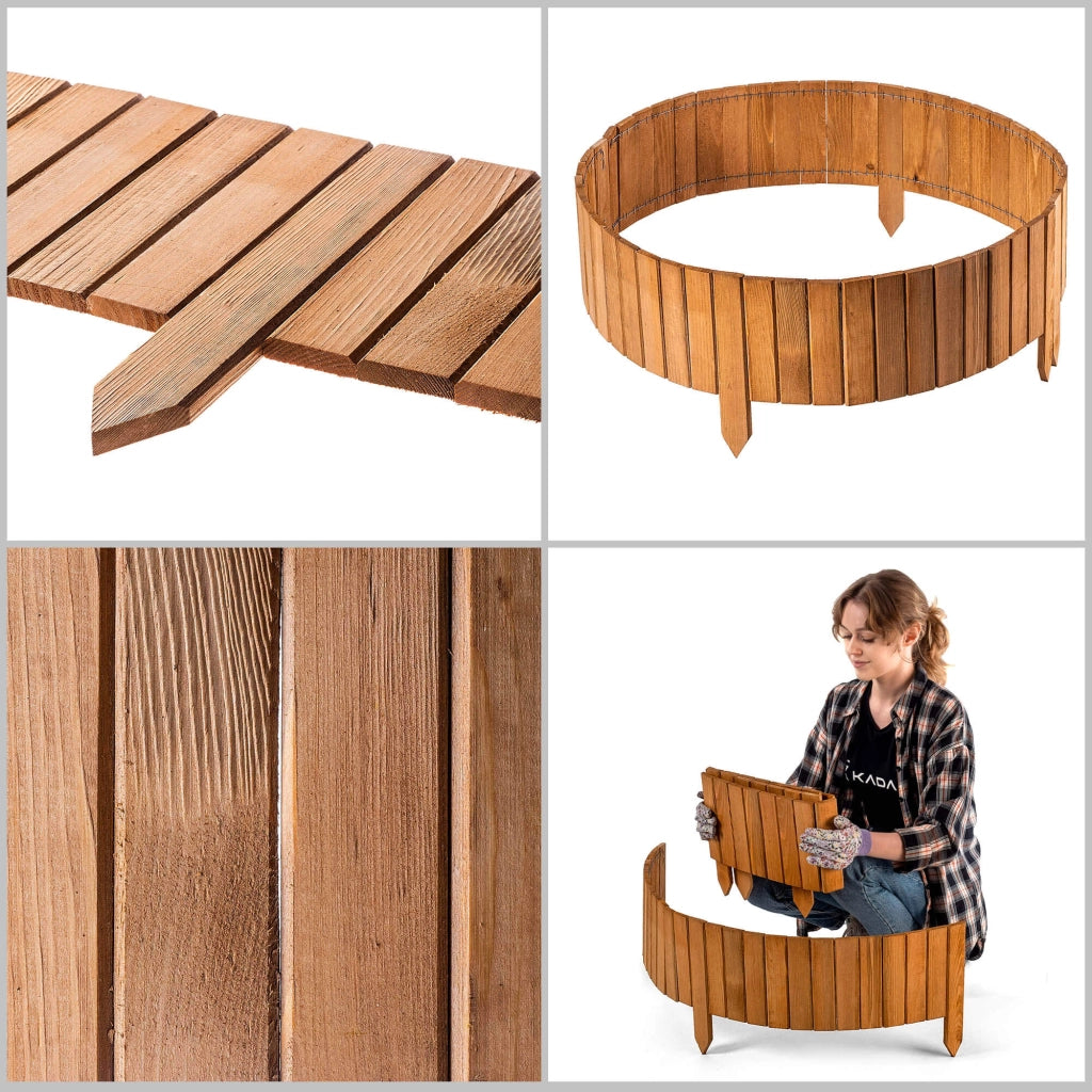 Recinzione da giardino in legno KADAX Palisade, rovere martellato, 20x116
