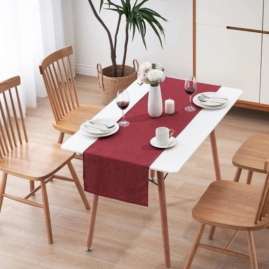 Tappeto di Protezione Laminato Acqua Resistente con Aspetto di Lino, Protezione da Macchie, Lavabile, per Interno e Esterno, Ruggine, 40 x 220 cm