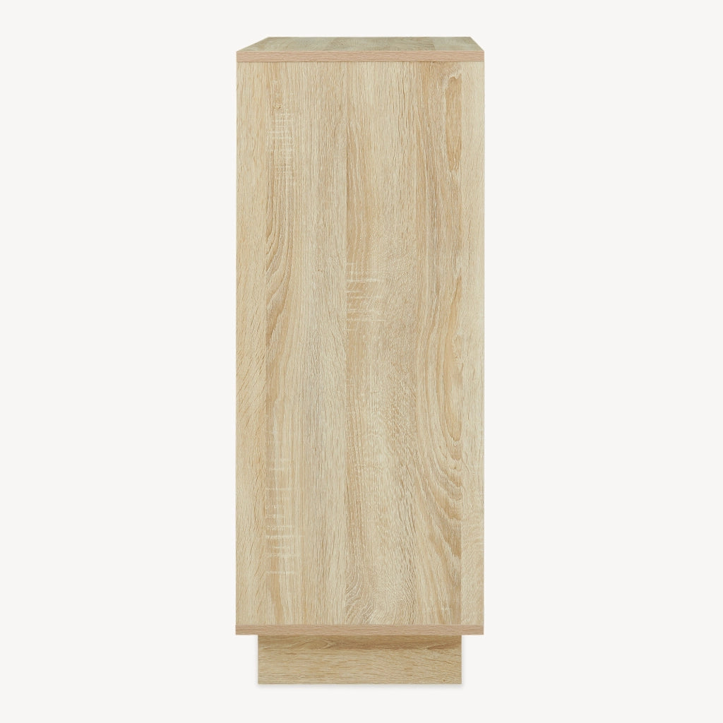 Armadietto Kenta Credenza Stretta Salvaspazio con 2 Ante 90x60x35 cm Effetto Rovere Sonoma / Bianco [en.casa]