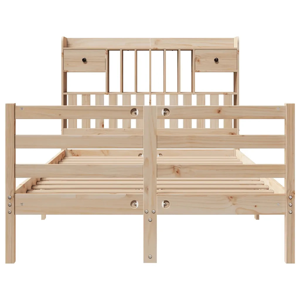 Letto Libreria senza Materasso 135x190 cm in Legno di Pino 3321928