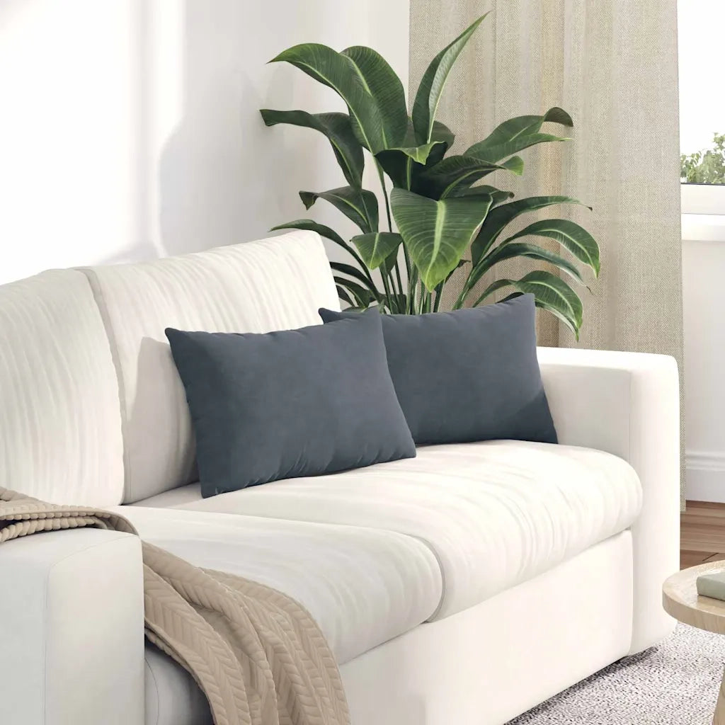 Cuscini da Divano 2 pcs Grigio scuro 50 x 30 cm