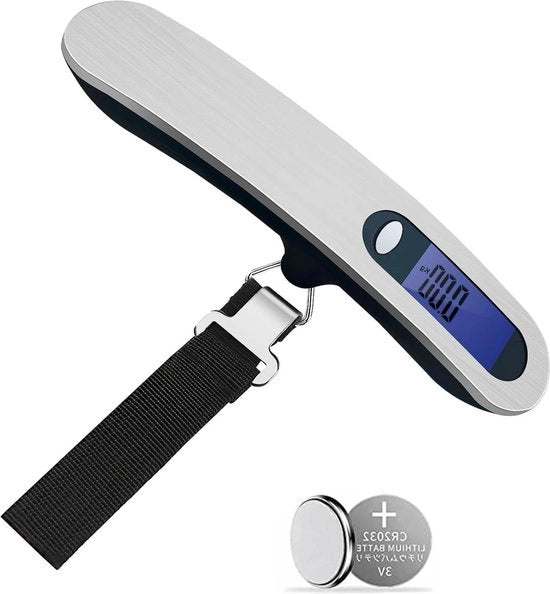 Pesa digitale bagaglio per adulti - precisione alta - bilancia da viaggio portatile - massimo 50 kg - display LCD - funzione tara - per viaggi.