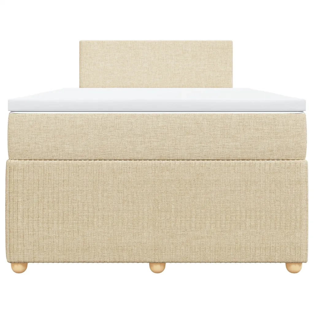 Giroletto a Molle con Materasso Crema 120x200 cm in Tessuto 3287421
