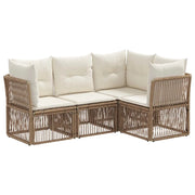 Set Divano da Giardino 4 pcs Beige polyrattan 3434211