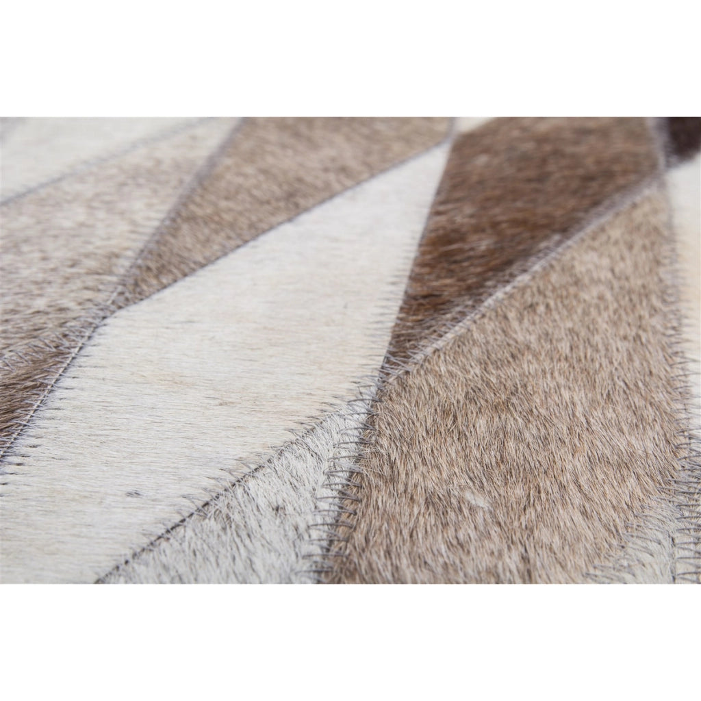 Tappeto Eclipse 500 in pelle cucito a mano grigio