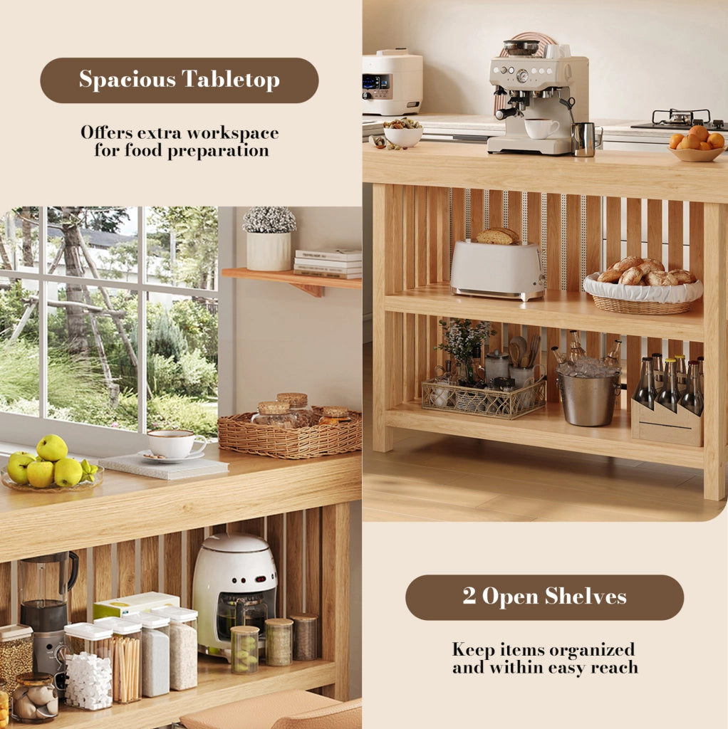 Tavolo Bar Compatto con Porta Piedi e Ripiani a 2 Livelli, 160x40x105 cm, MDF