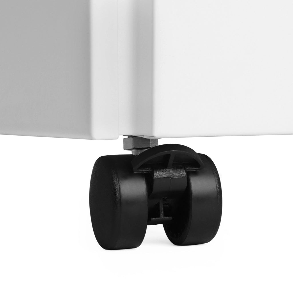 Cassettiera per documenti OFC60WT in acciaio bianco con ruote