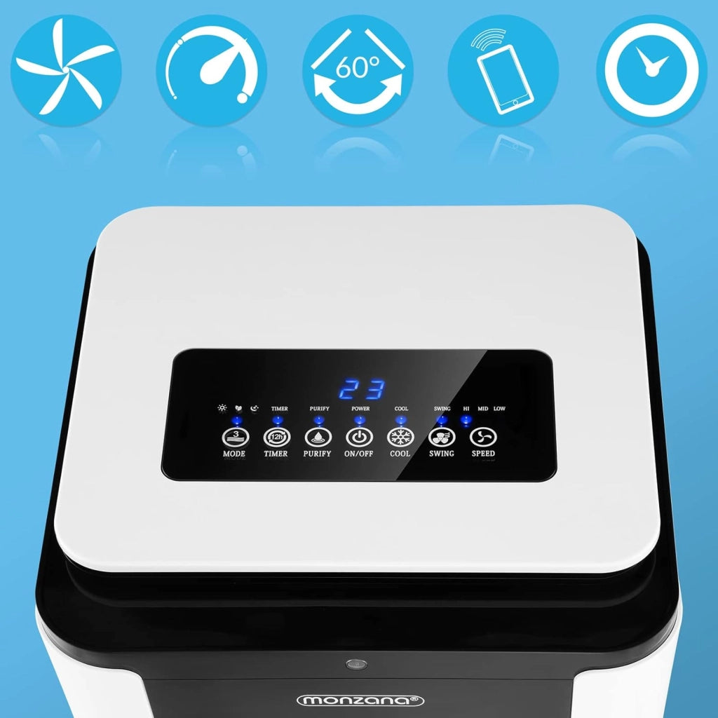 ® Climatizzatore 4in1 Telecomandato 7 L Serbatoio Condizionatore d'aria Ionizzatore Timer Umidificatore Mobile