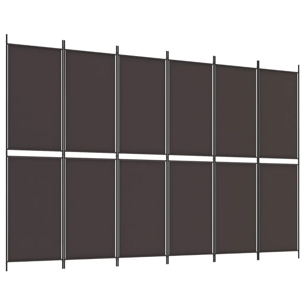 Divisorio a 6 Pannelli Marrone 300x200 cm in Tessuto cod mxl 64369