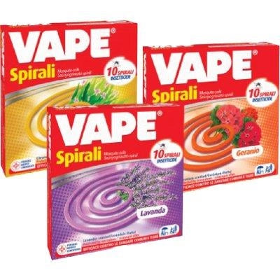 SPIRALE ANTI ZANZARE VAPE - PROFUMAZIONI VARIE CF=PZ 10- 24 confezioni