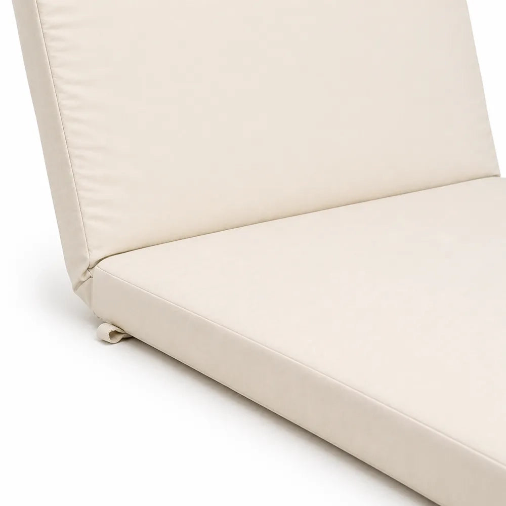 Cuscino per lettino da esterno 193x84 cm con schienale reclinabile e velcro in poliestere – Avorio