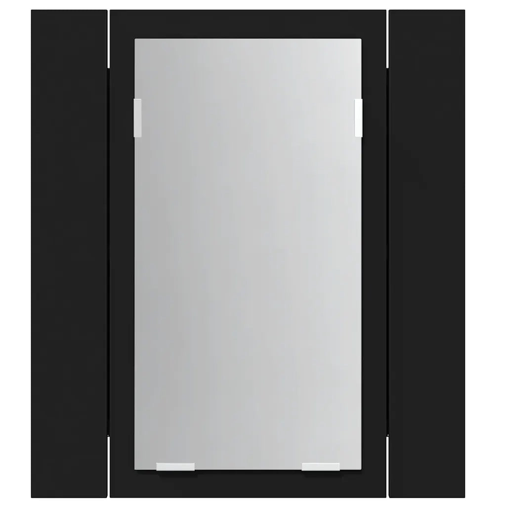 Armadietto a Specchio con Luci LED Nero 40x12x45 cm in Acrilico
