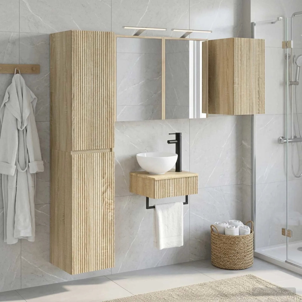 Set di mobili per il bagno 5 pcs Rovere Sonoma 3407249