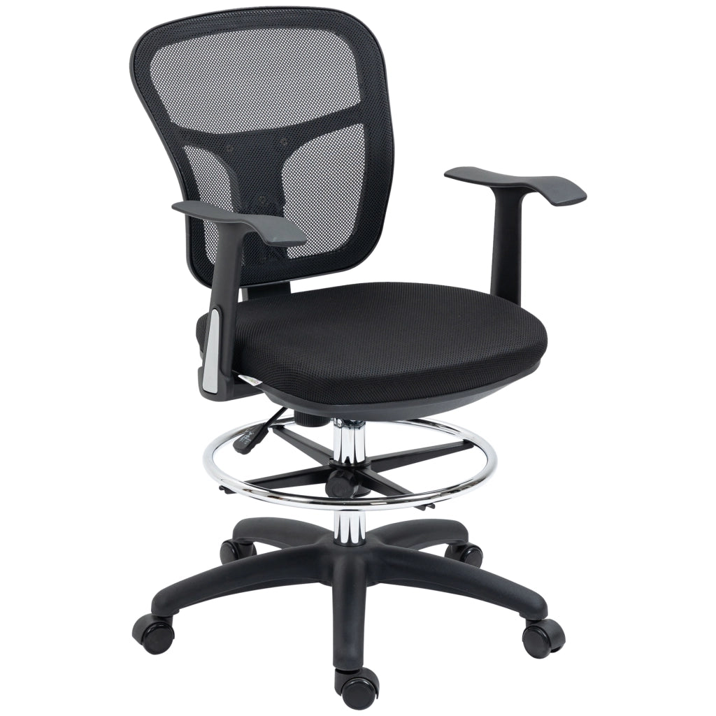 Sedia da ufficio regolabile con poggiapiedi ¨C zephmum ¨C nero 59x59x115 cm