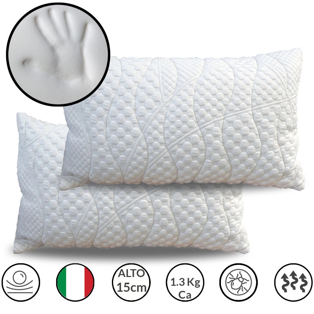 Materasso memory molto alto piazza e mezza 130x195 cm, materasso ALTO 30 CM, ORTOPEDICO, DETRAIBILE, Disp. MEDICO + CUSCINI e tessuto anallergico. Materasso anche per pesi Extra, MEMO30