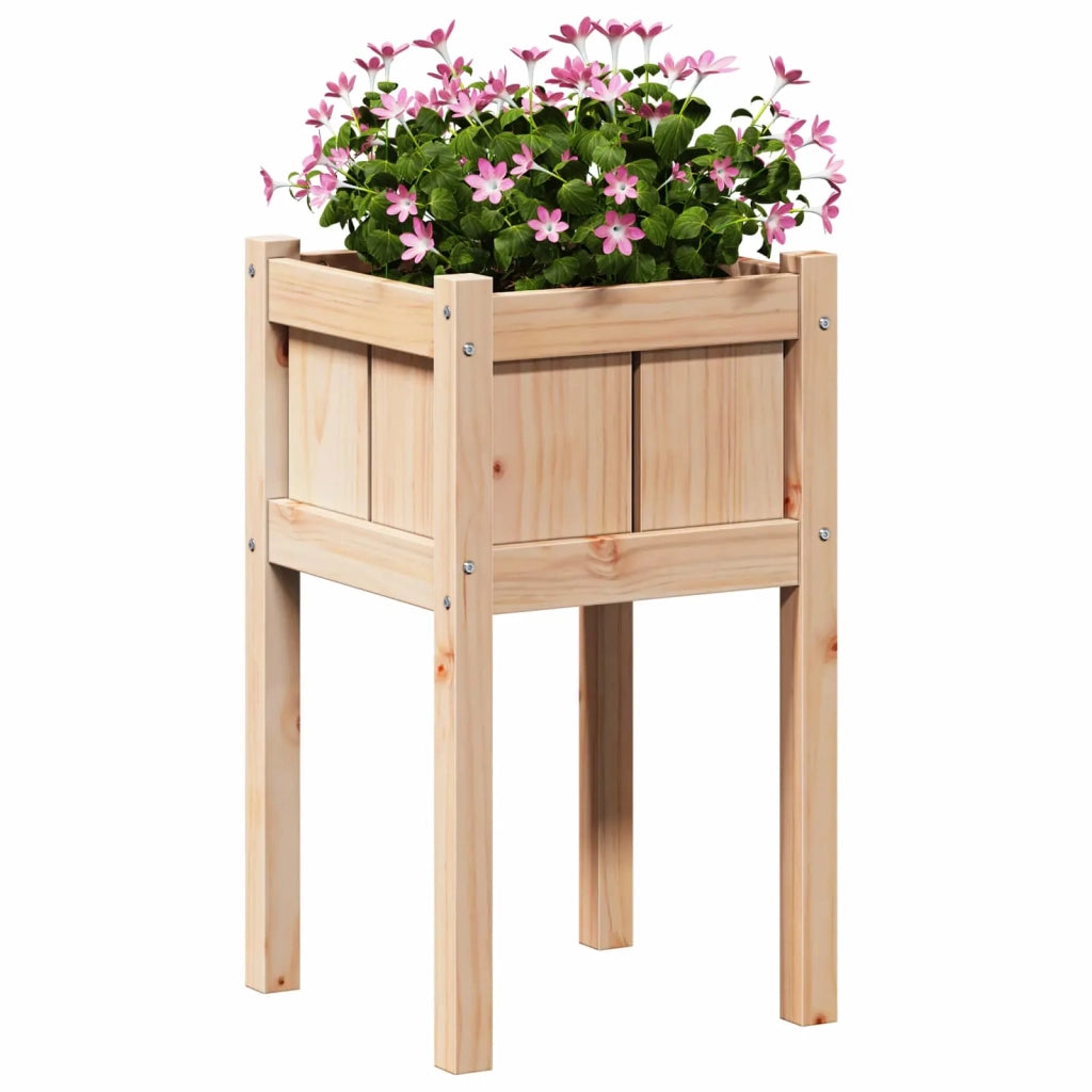 Vaso da giardino-Fioriera Esterno-Contenitore per Piante Natura 40 x 40 x 70 cm Pino massello