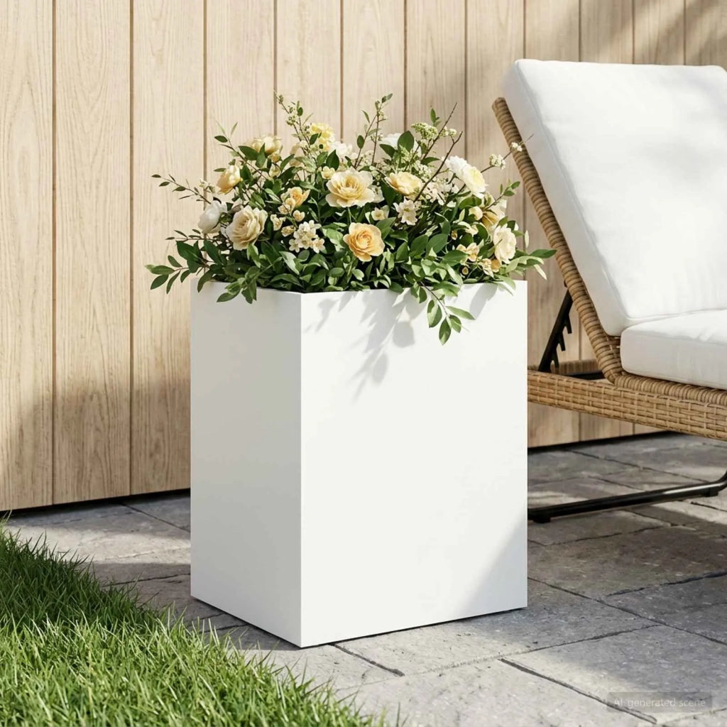 Vaso da giardino Bianco 40 x 30 x 40 cm 8005472
