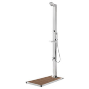 Doccia da giardino con base 225 cm acciaio inox marrone 02_0042054