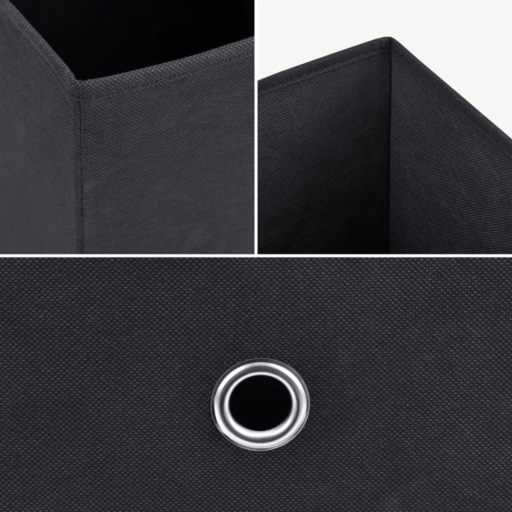 Set di 10 Scatole Pieghevoli Portaoggetti in Tessuto 28 x 30 x 30 cm - Nero [en.casa]